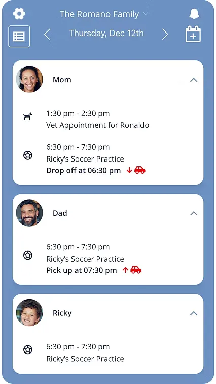 Podz calendar and events screenshot